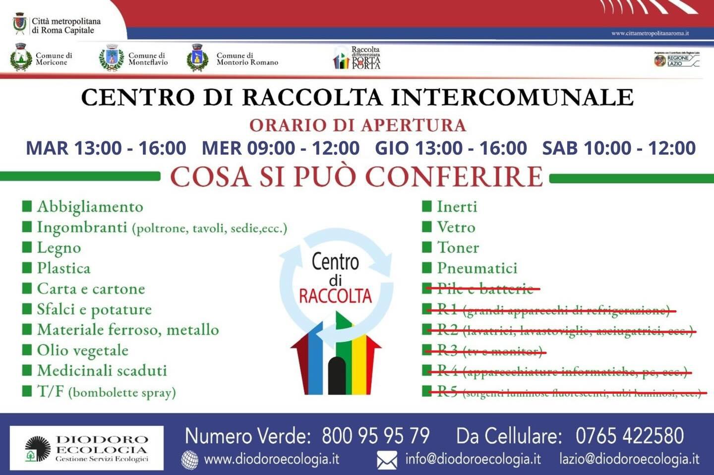 orari centro raccolta rifiuti